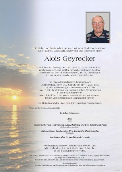 You are currently viewing Abschied Alois Geyrecker