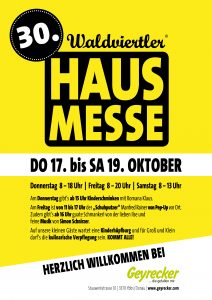 30. Waldviertler Hausmesse 17. – 19. Oktober 2019