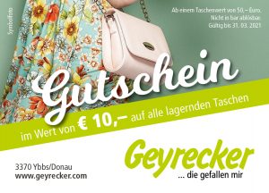 Read more about the article Gutschein über €10 auf alle lagernden Taschen