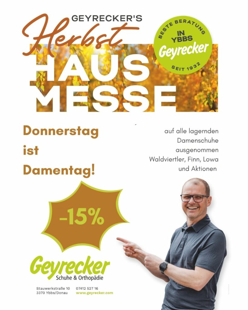 Donnerstag ist Damentag 15% Aktion
